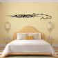 Tribal horse head wall decal with swirling mane, black design