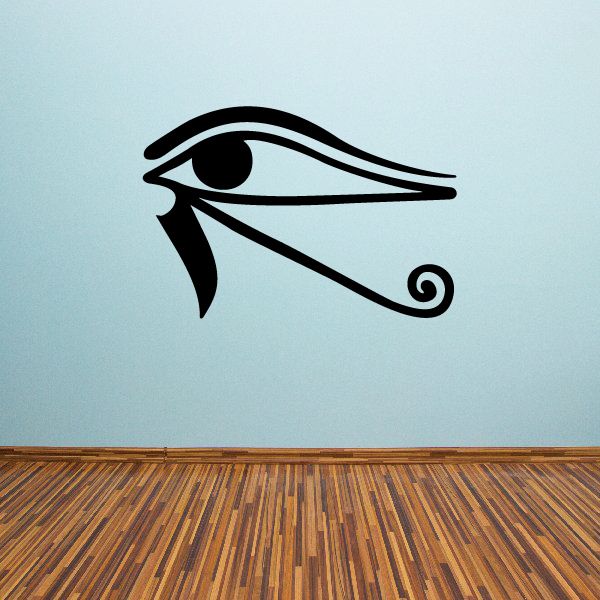 Black Egyptian Eye of Ra wall decal, stylized eye and eyebrow design