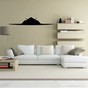 F-117 Nighthawk profile wall decal, black jet silhouette