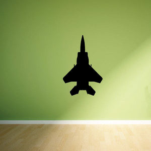Black F-15 jet silhouette decal