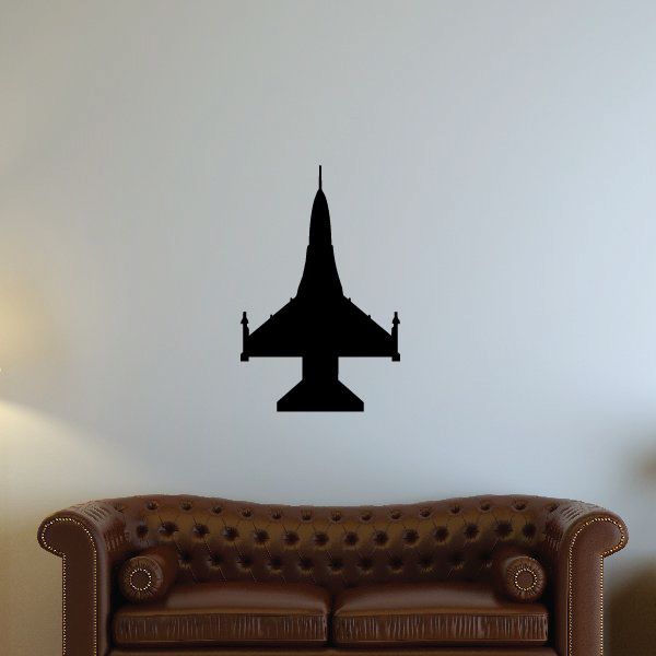 Black F-16 Fighting Falcon silhouette decal