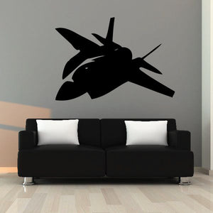 Black FA-18 Hornet wall decal with aircraft silhouette