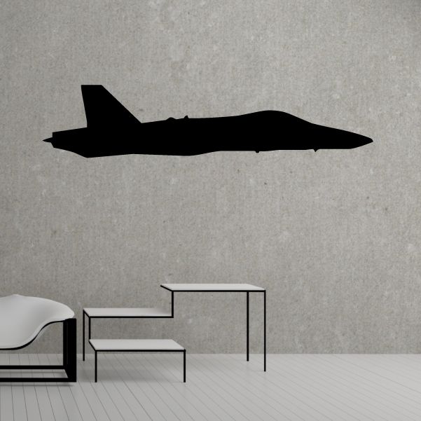 FA-18C Super Hornet profile decal, black fighter jet silhouette