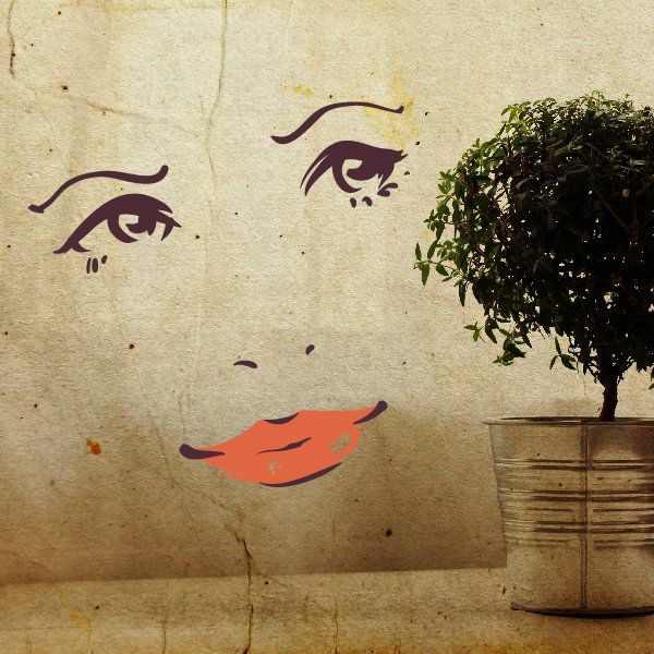 Image of Face Expression Female Wall Decal - Vinyl Decal - Car Decal - Idcolor001
