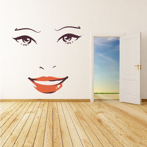 Image of Face Expression Female Wall Decal - Vinyl Decal - Car Decal - Idcolor002