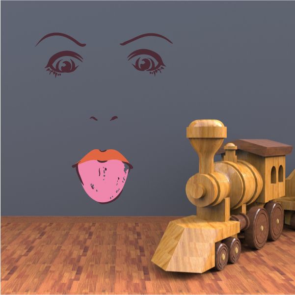 Image of Face Expression Female Wall Decal - Vinyl Decal - Car Decal - Idcolor006