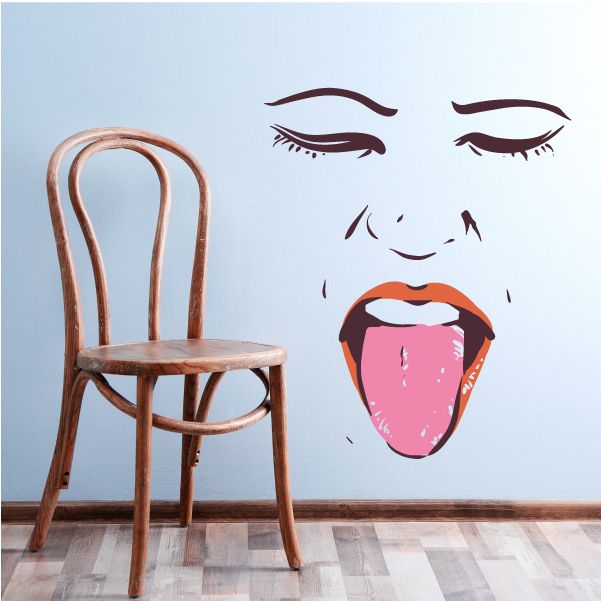 Image of Face Expression Female Wall Decal - Vinyl Decal - Car Decal - Idcolor011