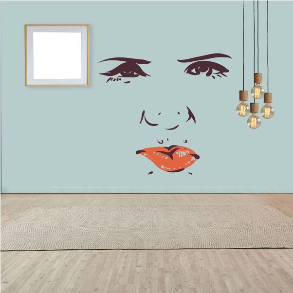 Image of Face Expression Female Wall Decal - Vinyl Decal - Car Decal - Idcolor012