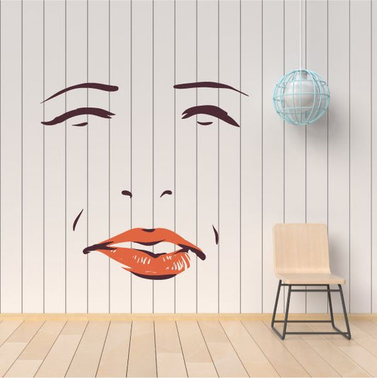 Image of Face Expression Female Wall Decal - Vinyl Decal - Car Decal - Idcolor013