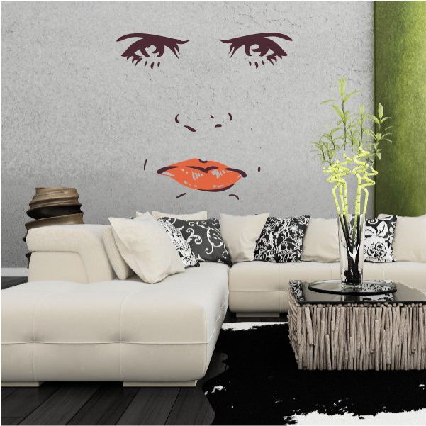 Image of Face Expression Female Wall Decal - Vinyl Decal - Car Decal - Idcolor015