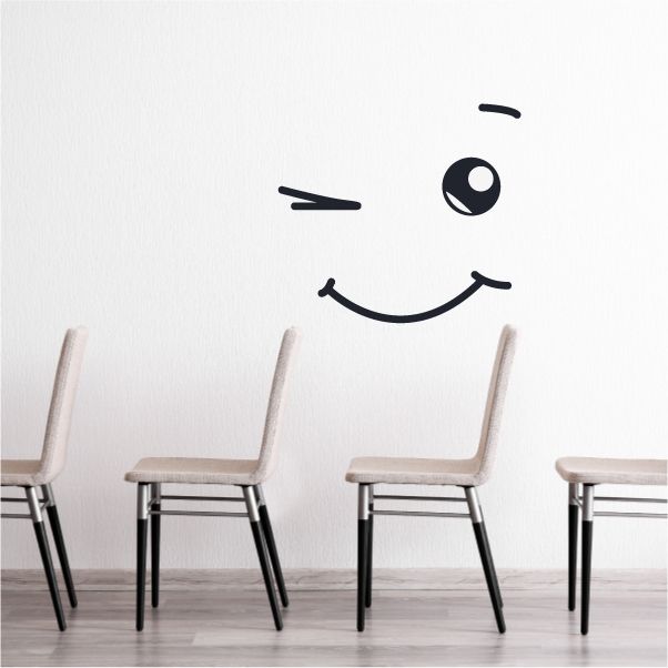 Image of Face Expression Wink Wall Decal - Vinyl Decal - Car Decal - Idcolor035