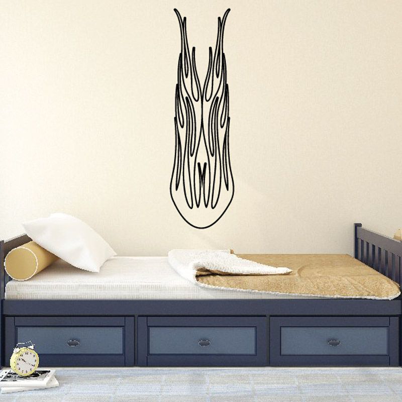 Image of Face Ghost Flames Car Decal - Vinyl Decal - Wall Decal - CF019