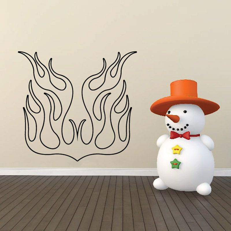 Image of Face Ghost Flames Car Decal - Vinyl Decal - Wall Decal - CF031