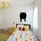Black facing bull silhouette wall decal with bold horns and body outline