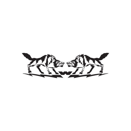 Image of Facing Snarling Wolves Decal