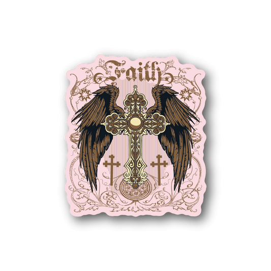 Image of Faith And Freedom Wings Sticker