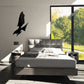 Black abstract falcon silhouette wall decal
