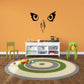 Falcon face wall decal with black eyes and beak