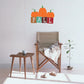 Fall pumpkins sticker with three orange pumpkins and green stems, text "FALL"