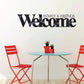 Welcome wall decal with “Family & Friends” text