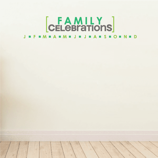 Image of Family Celebrations Calendar Wall Printed Die Cut Decal