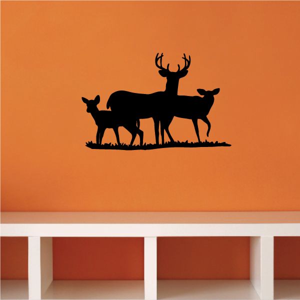 Image of Family Deer Buck Fawn and Doe Decal