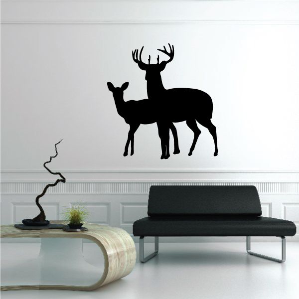 Image of Family Deer Couple Watching Decal