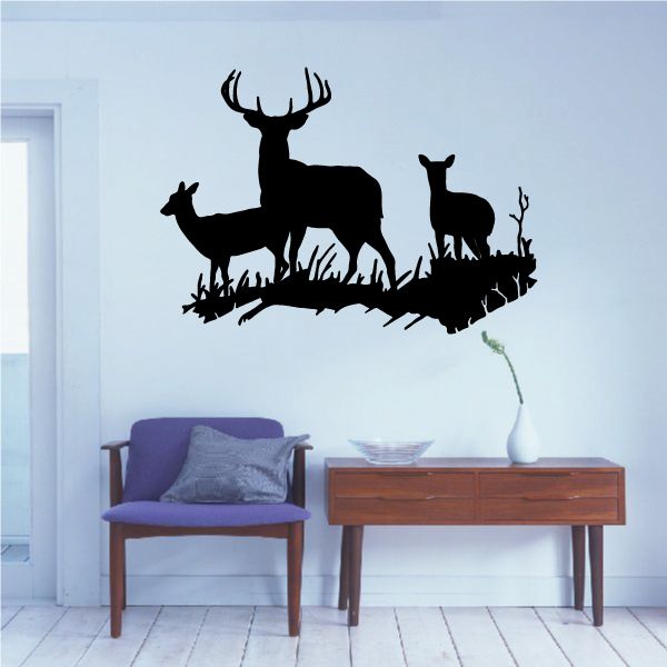 Image of Family Deer Herd Watching Decal