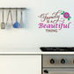 Family is a Beautiful Thing printed wall decal with flower and heart accents