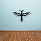 Black insect wing decal with spread wings and antennae