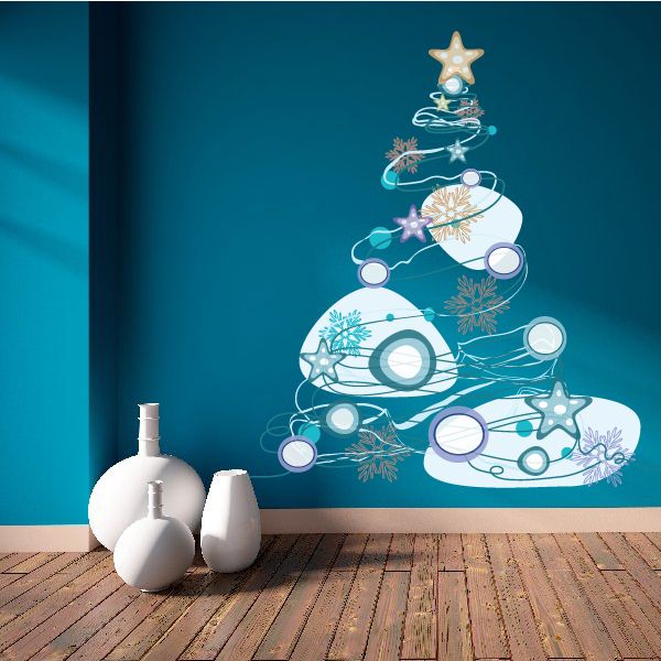 Image of Fancy Christmas Tree Printed Decal