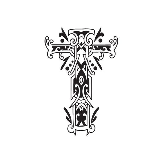 Image of Fancy Embellished Cross Decal