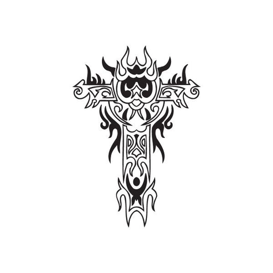 Image of Fancy Firey Cross Decal