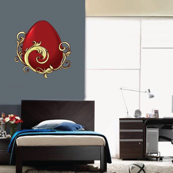 Image of Fancy Floral Easter Egg Printed Die Cut Decal