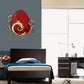 Easter egg decal, red with ornate gold swirls and floral accents