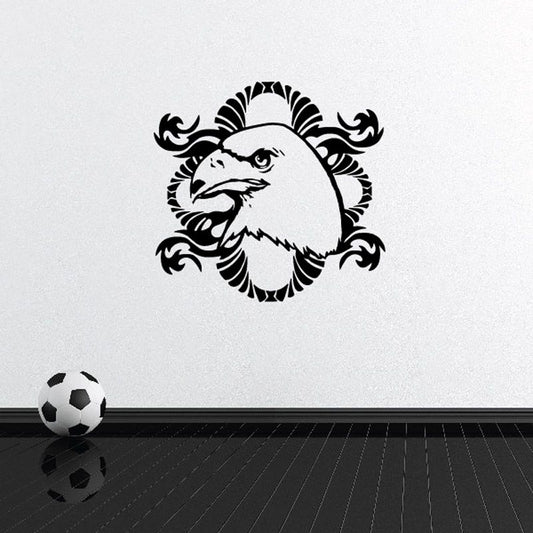 Image of Fancy Frame Eagle Head Decal