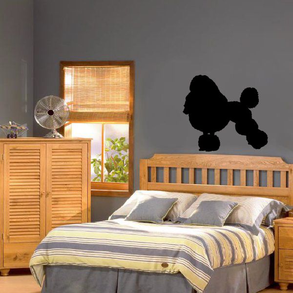 Black poodle wall decal silhouette on wall