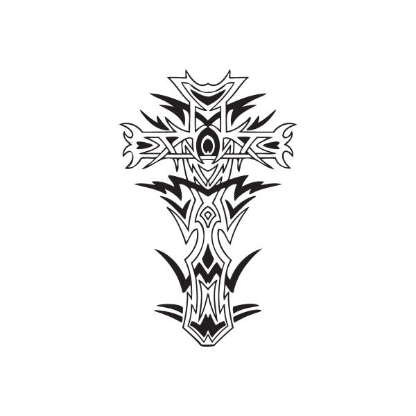 Image of Fancy Spiked Cross Decal