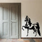 Stallion trot decal featuring a black horse in mid-trot