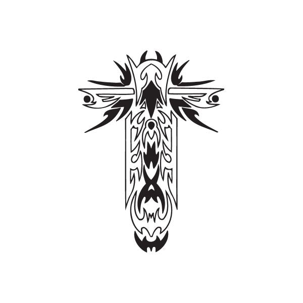 Image of Fancy Sunburst Cross Decal