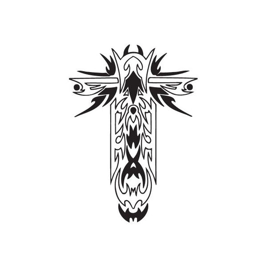 Image of Fancy Sunburst Cross Decal