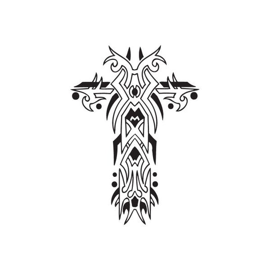 Image of Fancy Tribal Cross Decal