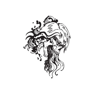 Skull and waves graphic