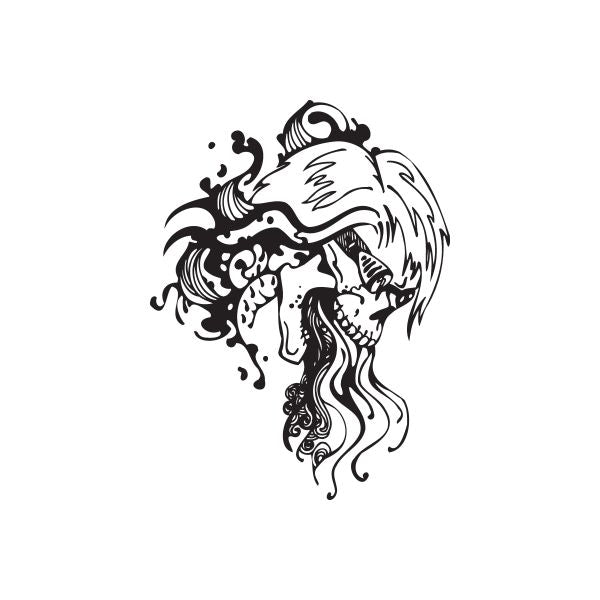 Skull and waves graphic