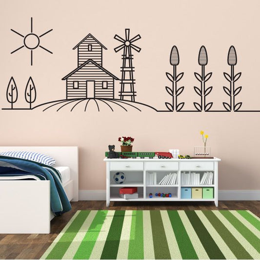 Image of Farmer Line Art Decal