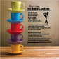 Kitchen recipe wall decal with colorful measuring cups and Fast & Easy No Bake Cookies text