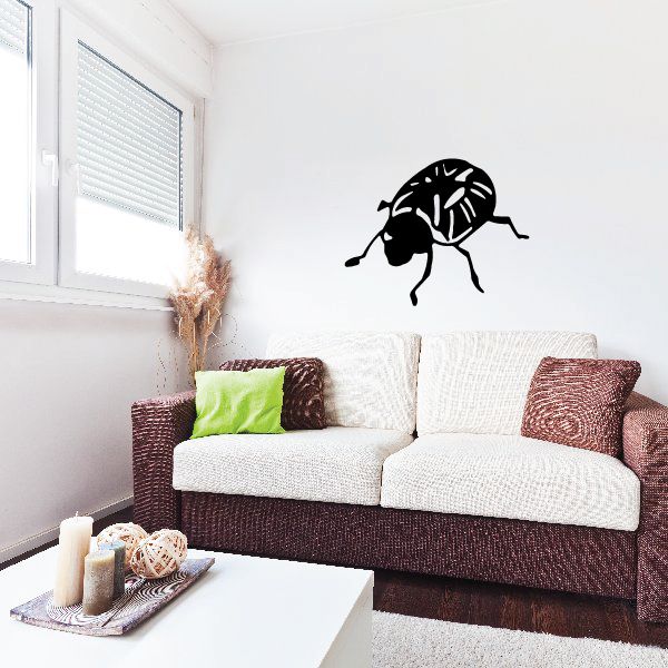 Black beetle crawling wall decal