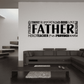 Wall decal with large "FATHER" word collage and surrounding stacked typography