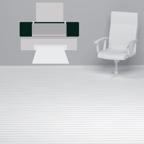 Fax machine wall decal with dark green and gray graphic