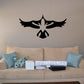 Hawk wing spread wall decal, black symmetrical design